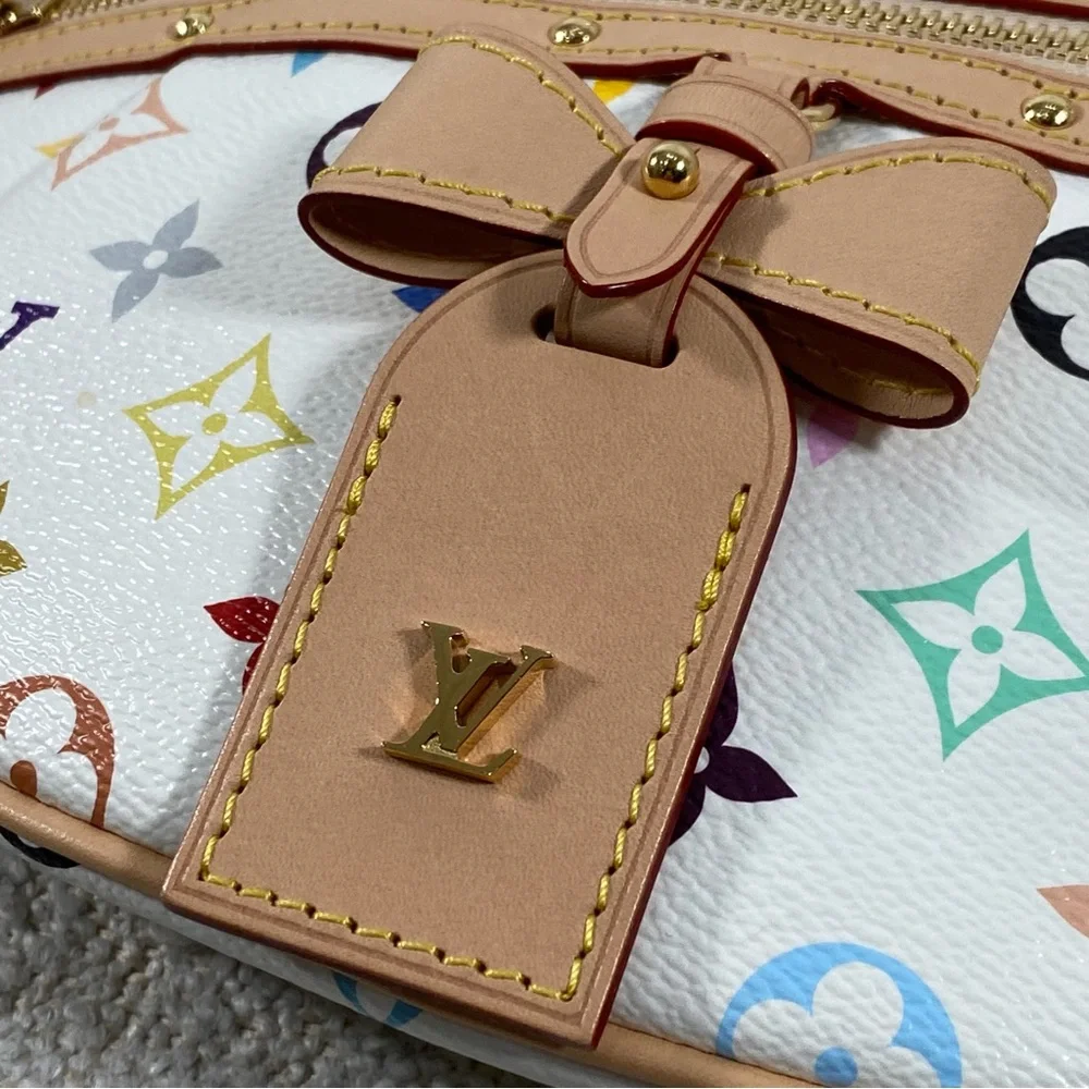 Louis Vuitton White Multicolor Monogram Crossbody Bumbag with Tan Trim - Picture 4 of 16
